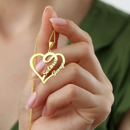 Personalized Name Necklace - Inside Heart