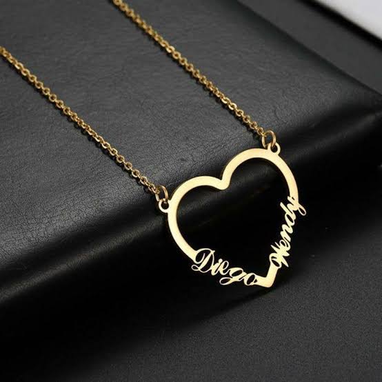 Personalized Name Necklace - Inside Heart