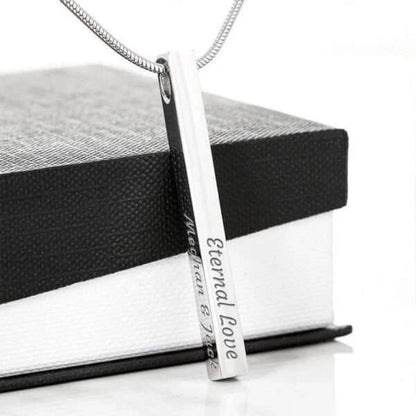 Personalized Name Necklace - Pillar Bar Pendant