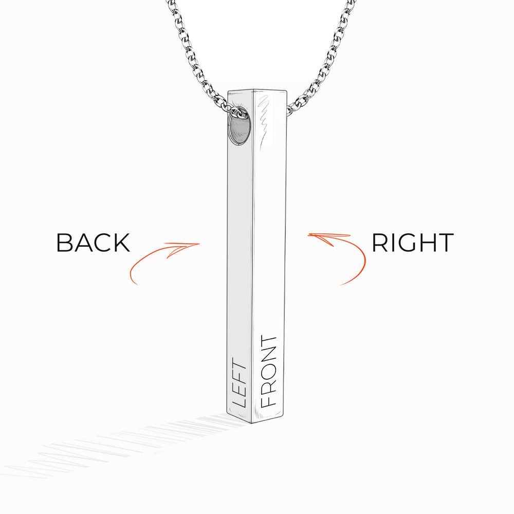 Personalized Name Necklace - Pillar Bar Pendant